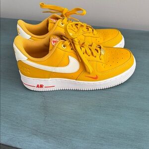 Nike Air Force 1 Yellow and White Sneakers